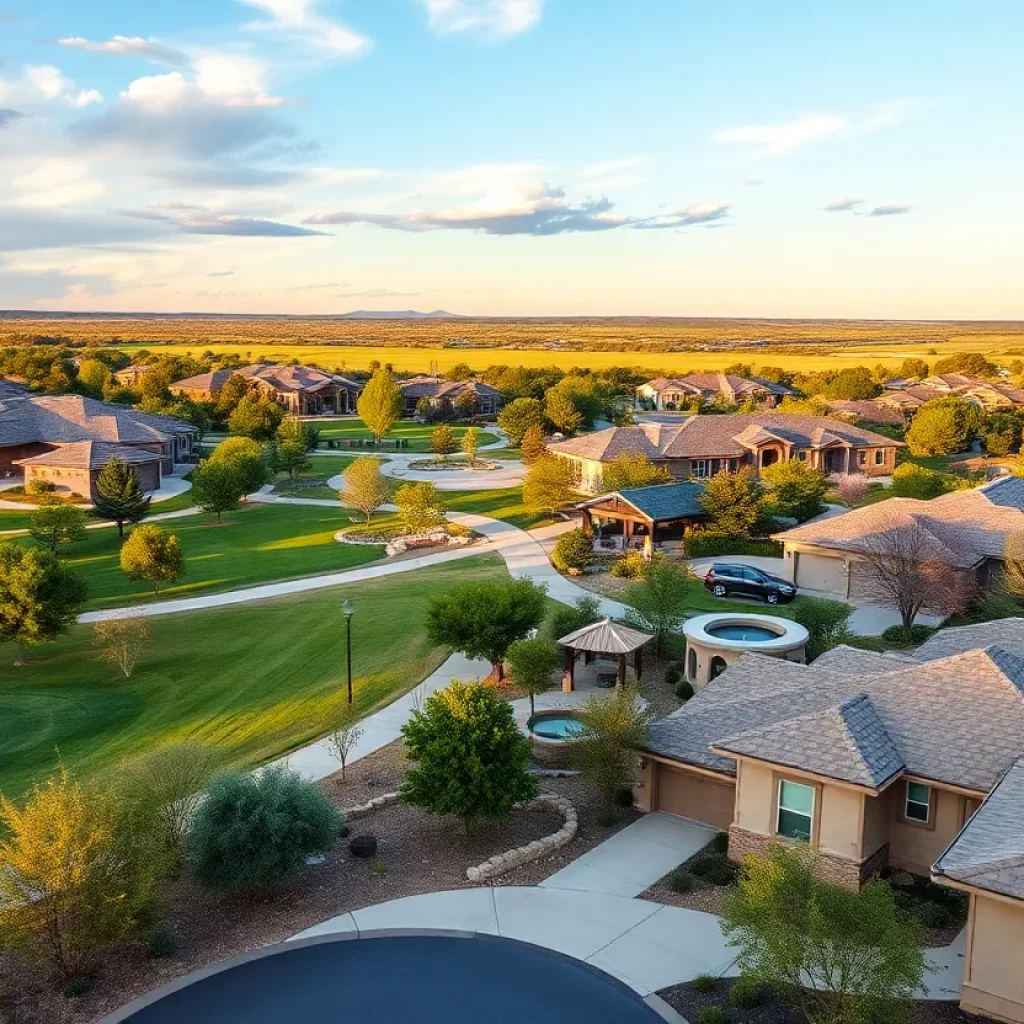 Rendering of Preservation Creek community with green spaces and homes