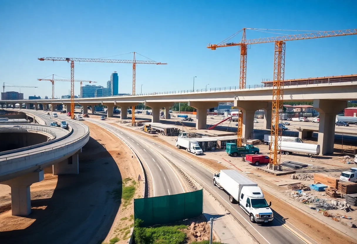 Construction site in Texas with ongoing infrastructure projects