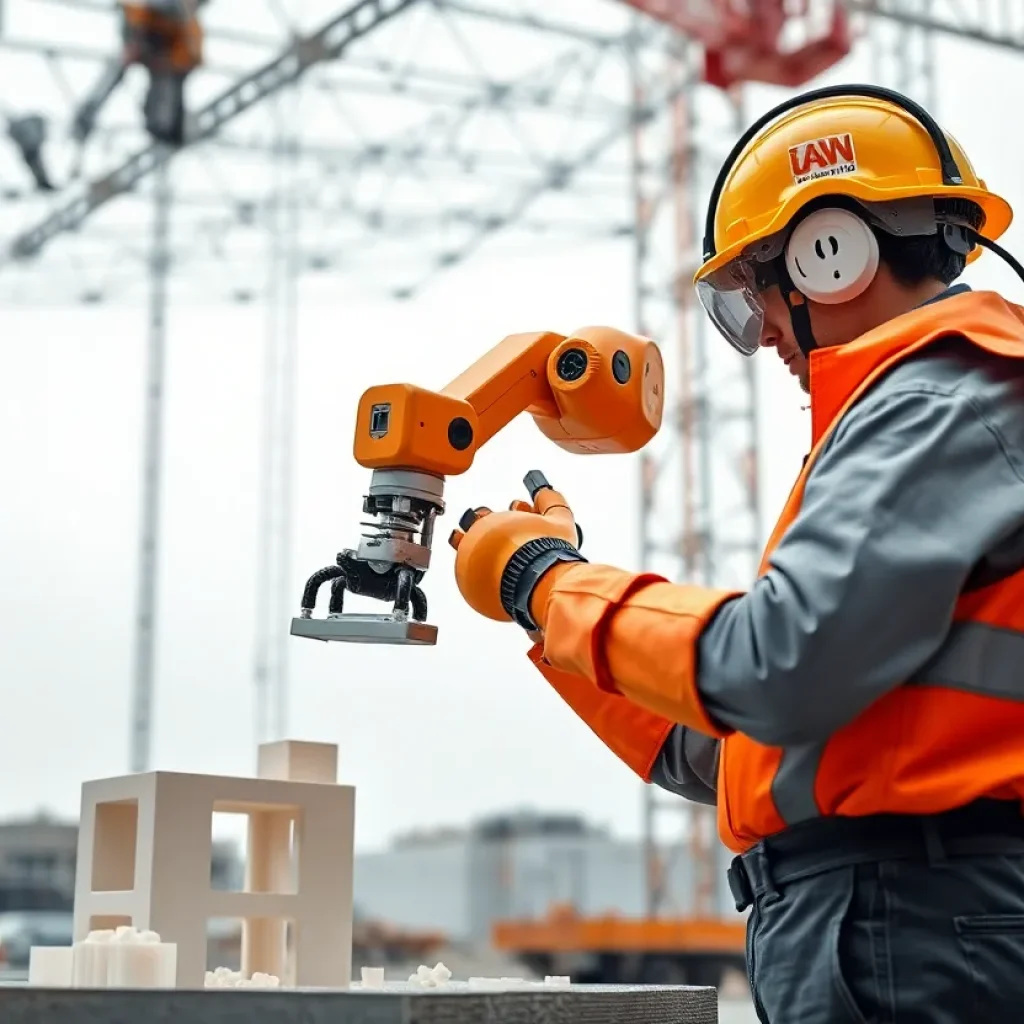 3D printing technology used at a construction site