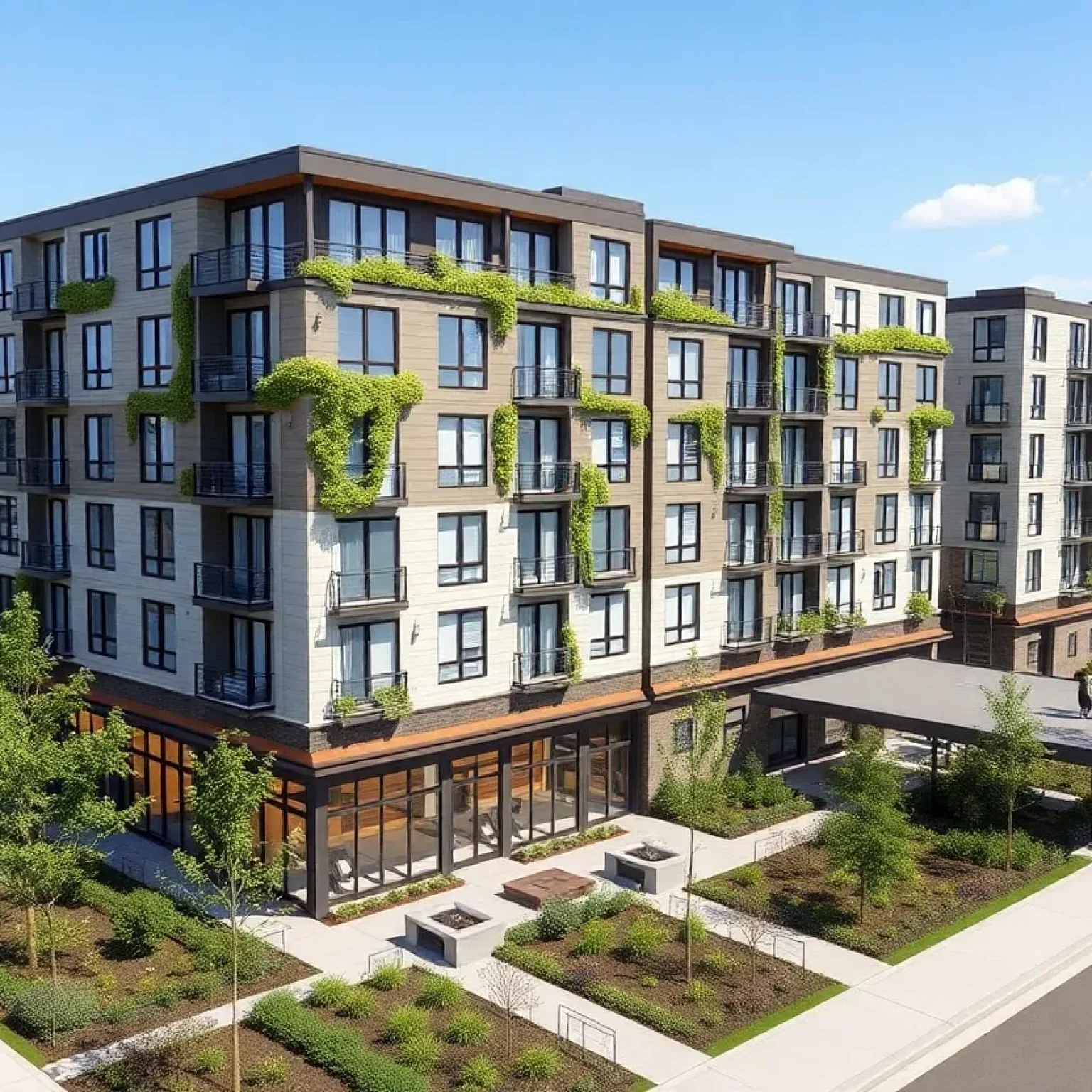 Architectural rendering of the Alexan Icon multifamily project