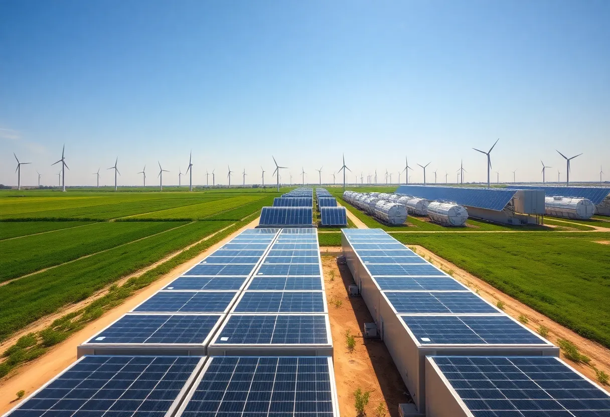 Battery energy storage facility in Texas with solar panels