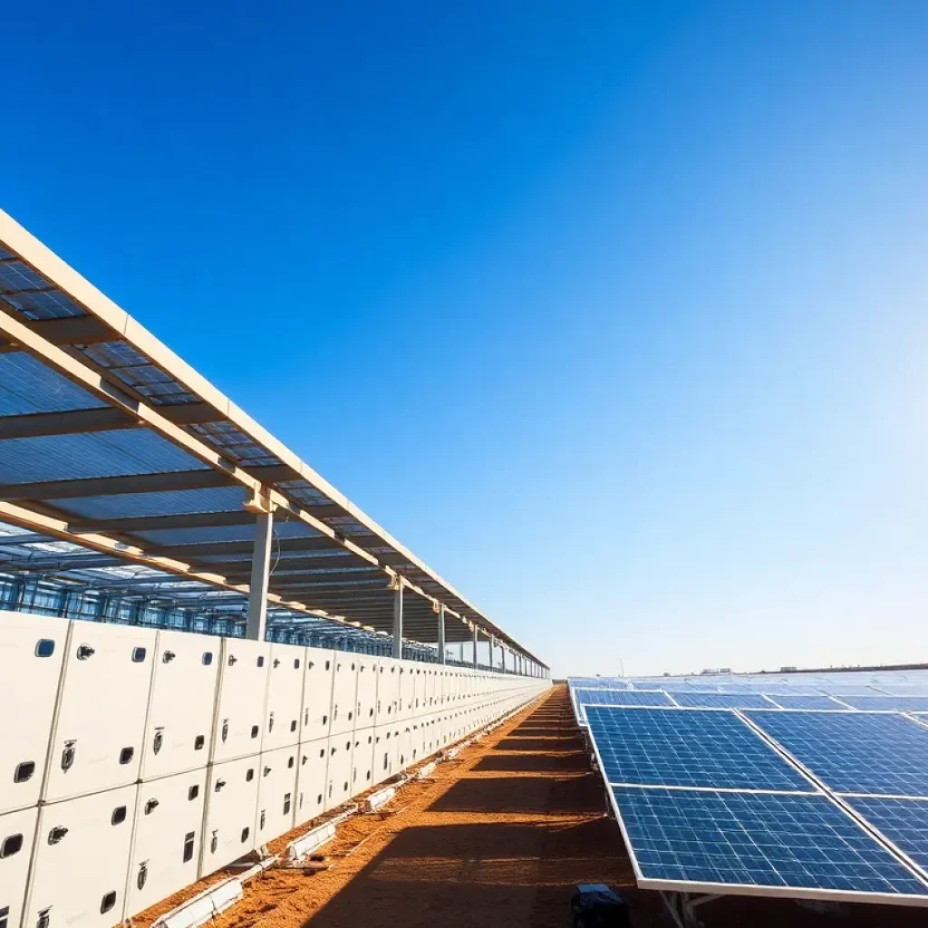 Battery storage facility showcasing energy sustainability in Texas.