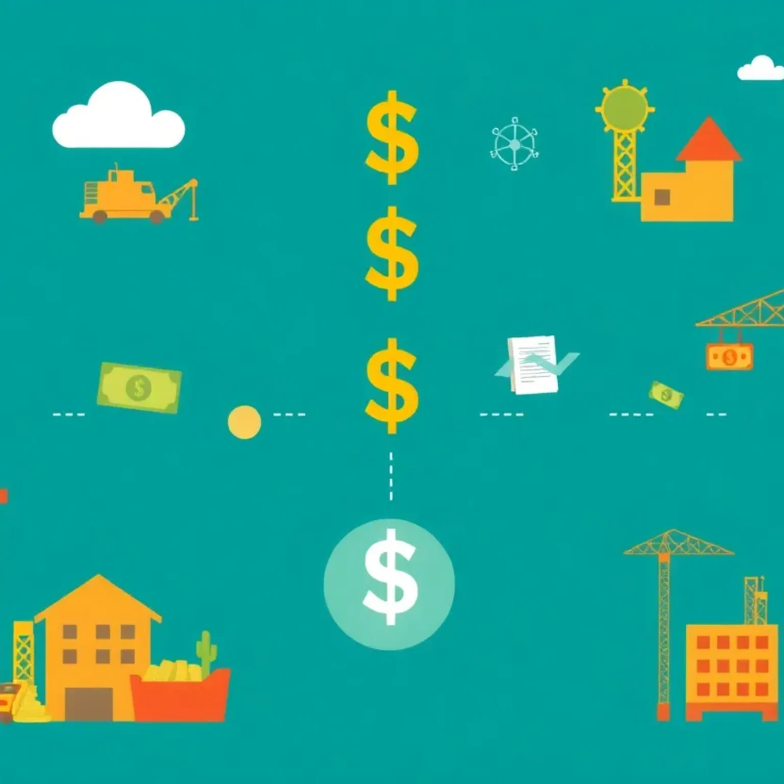Illustration of cash flow dynamics in a business