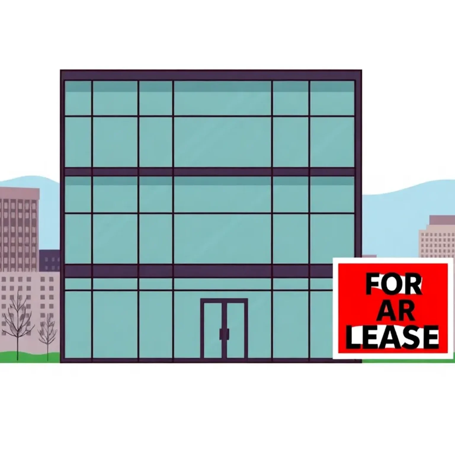 Modern office building in a city representing commercial real estate.