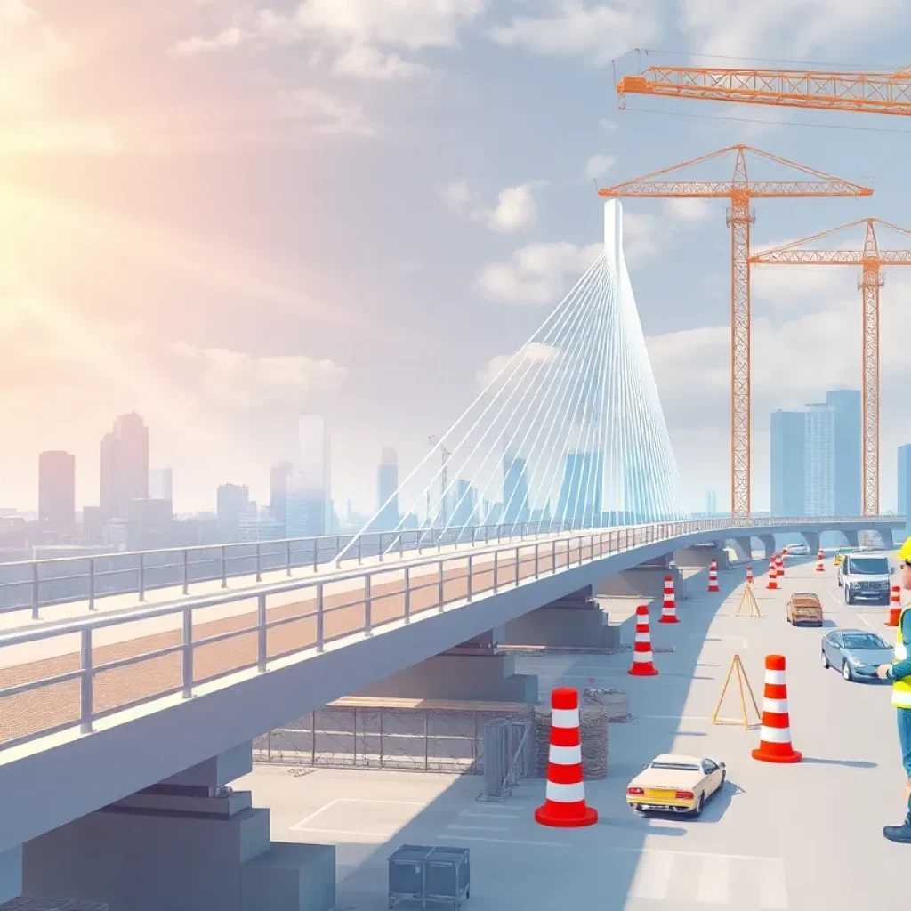 Illustration representing digital transformation in infrastructure and construction.