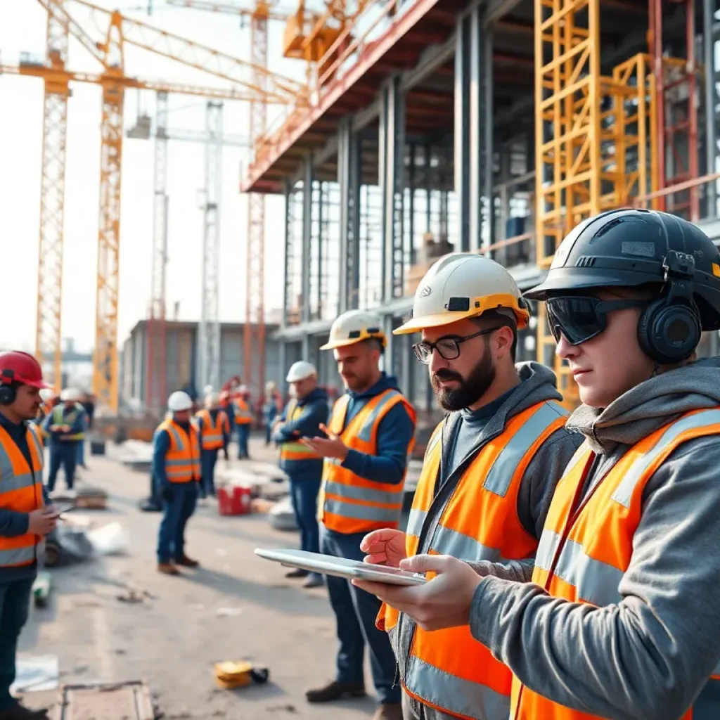 Construction site in EMEA with digital tools