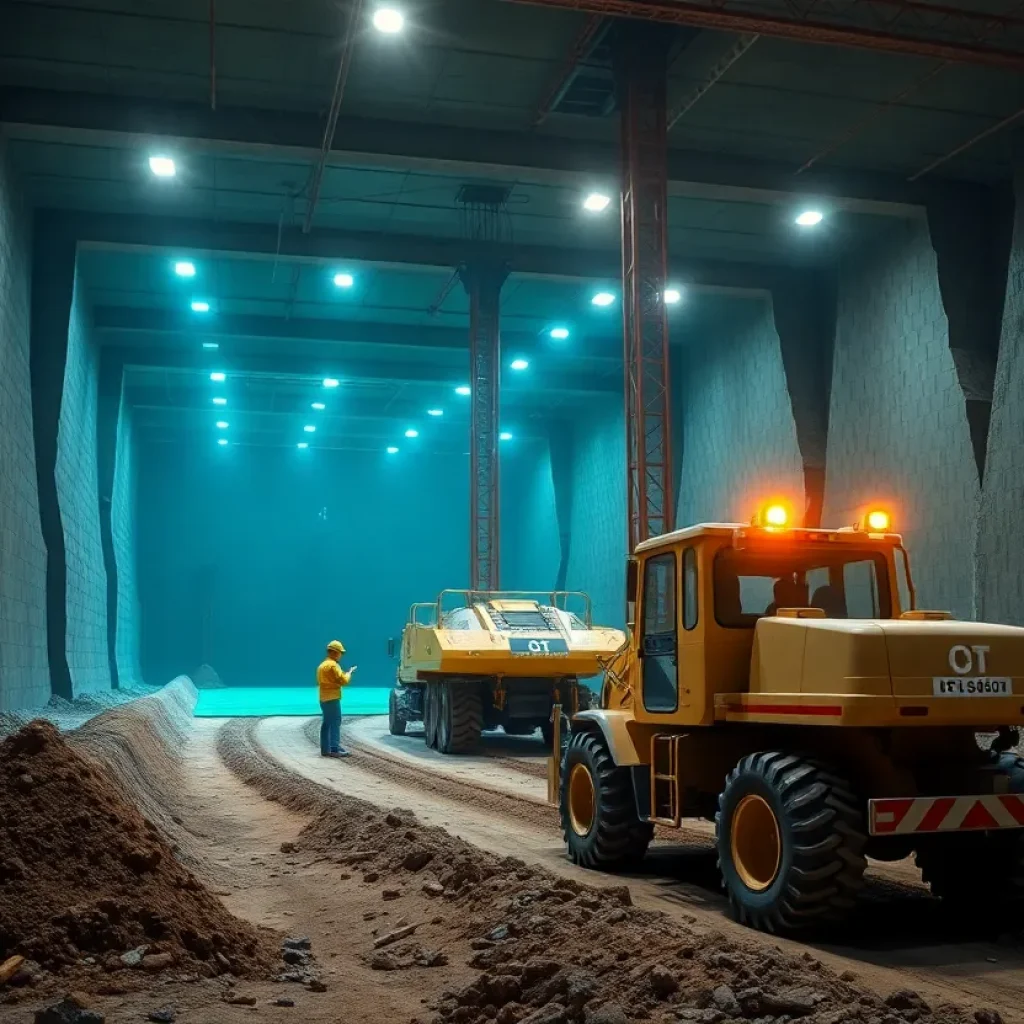 Advanced underground mapping technology being utilized at a construction site.