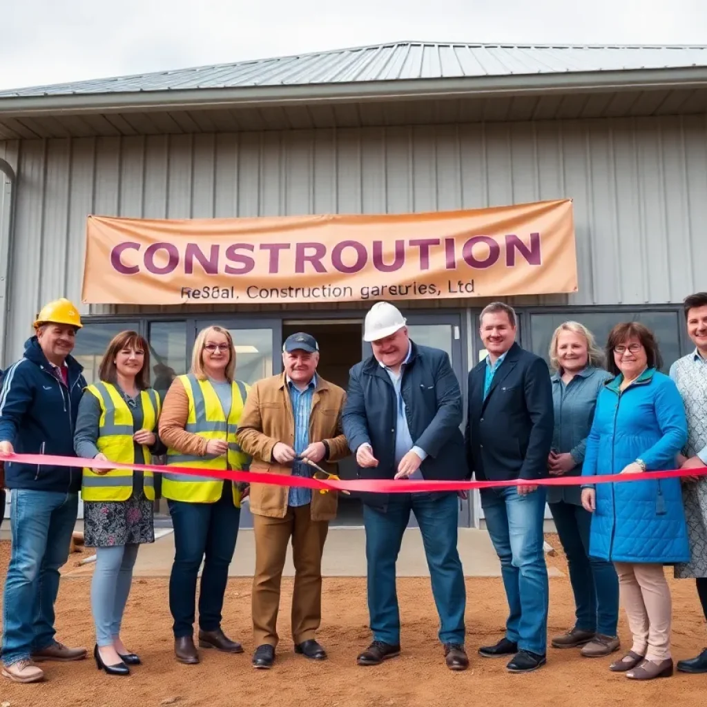 Ribbon cutting ceremony for Ferguson-Barraza Construction