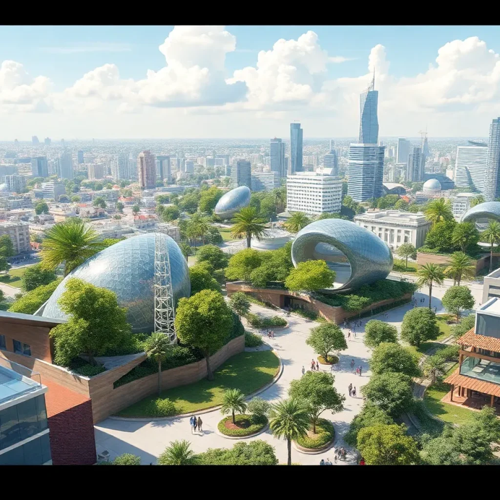 Conceptual design of a futuristic city with green technology