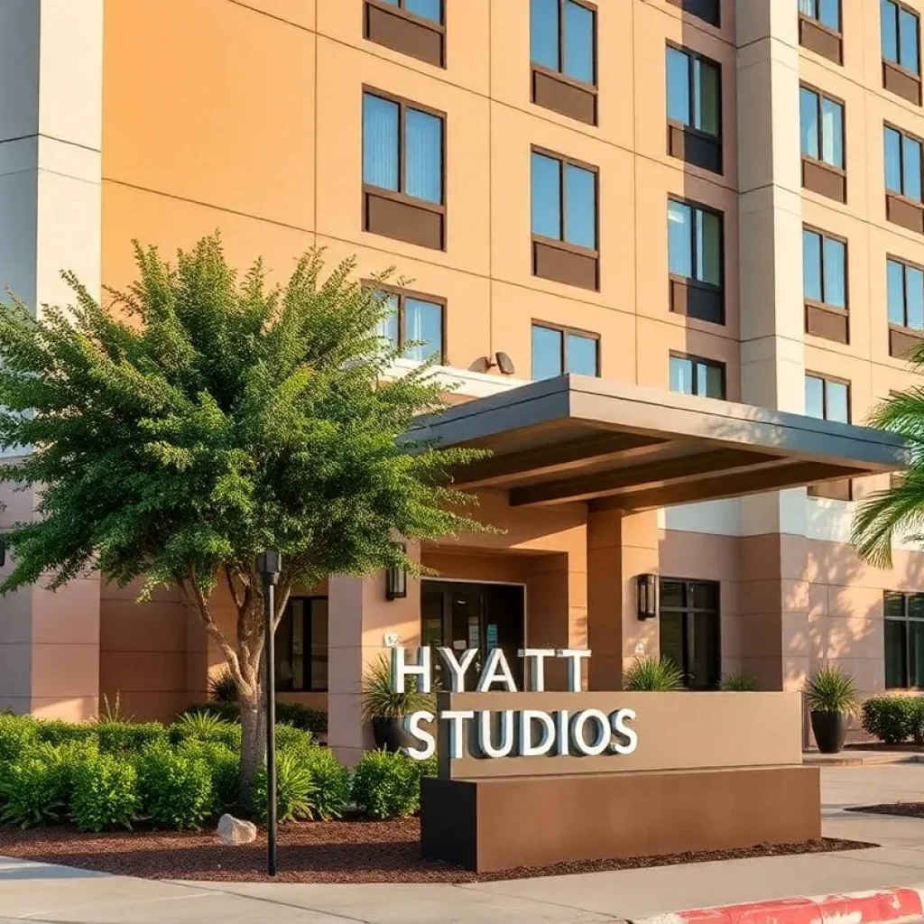 Rendering of Hyatt Studios hotel in Brownsville, Texas