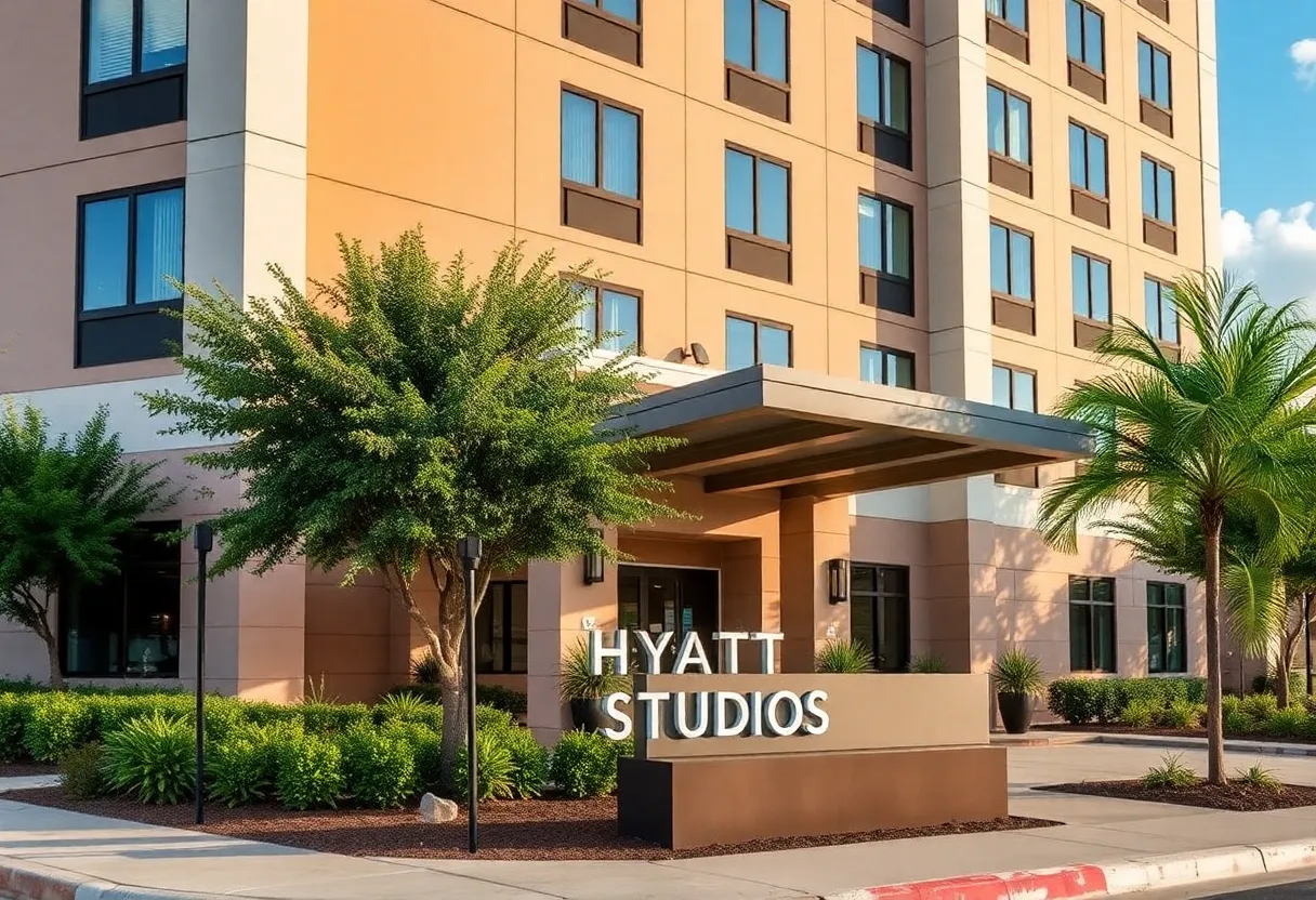 Rendering of Hyatt Studios hotel in Brownsville, Texas