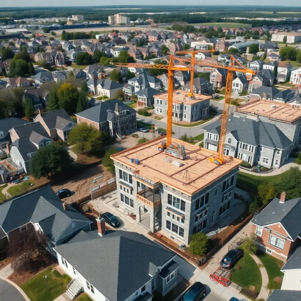 Construction sites in Illinois showing new home development