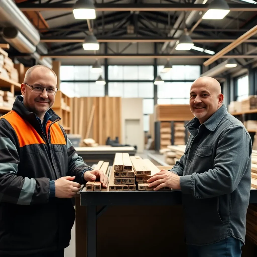 Interior of James Burrell Ltd showcasing construction materials
