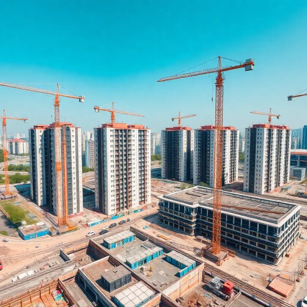 Aerial view of a property development site by Kerjaya Prospek Group in Malaysia.