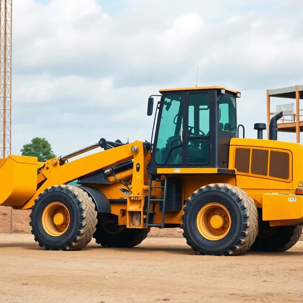 A sleek knuckleboom loader featuring smart automation technology on a construction site.