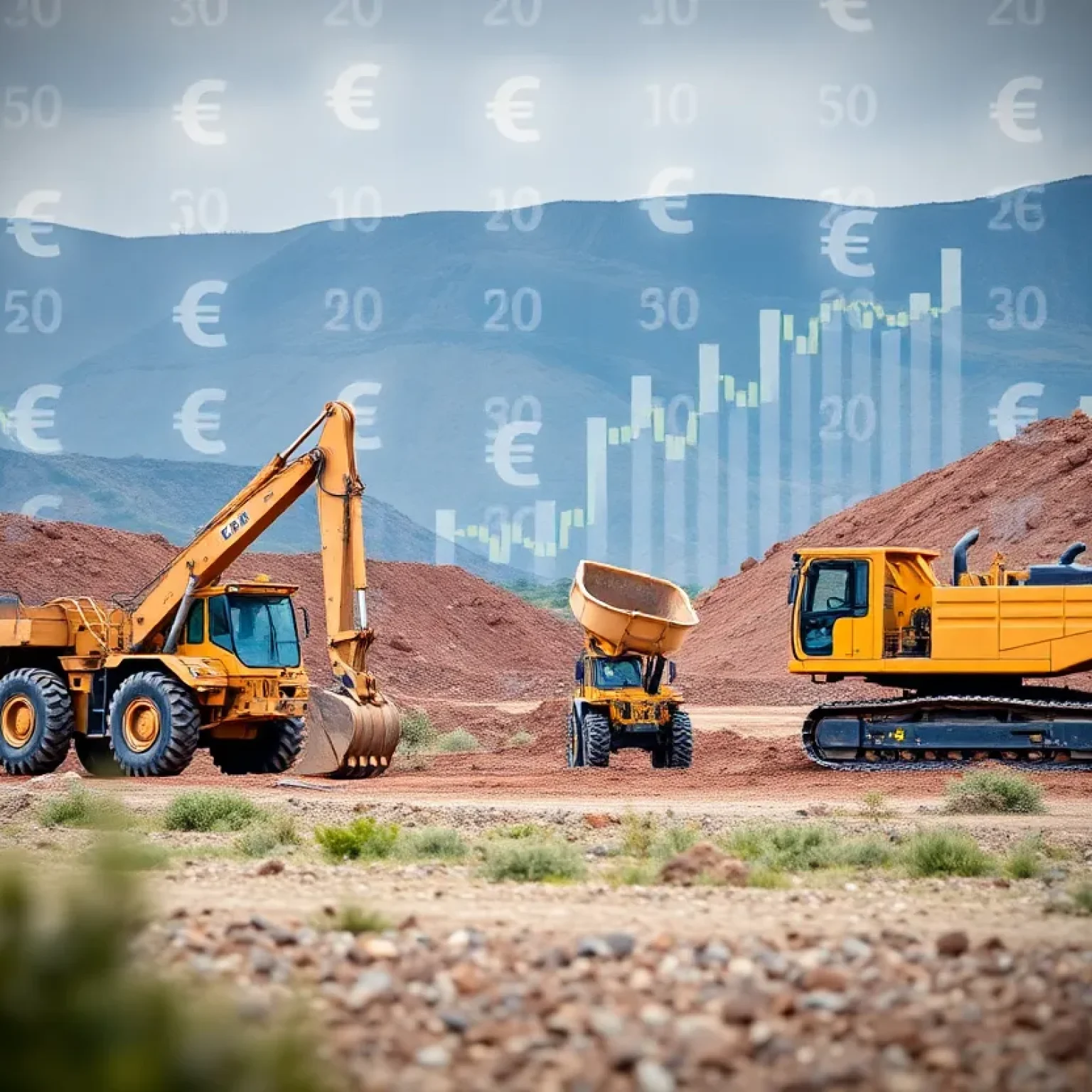 Komatsu construction equipment working on a site