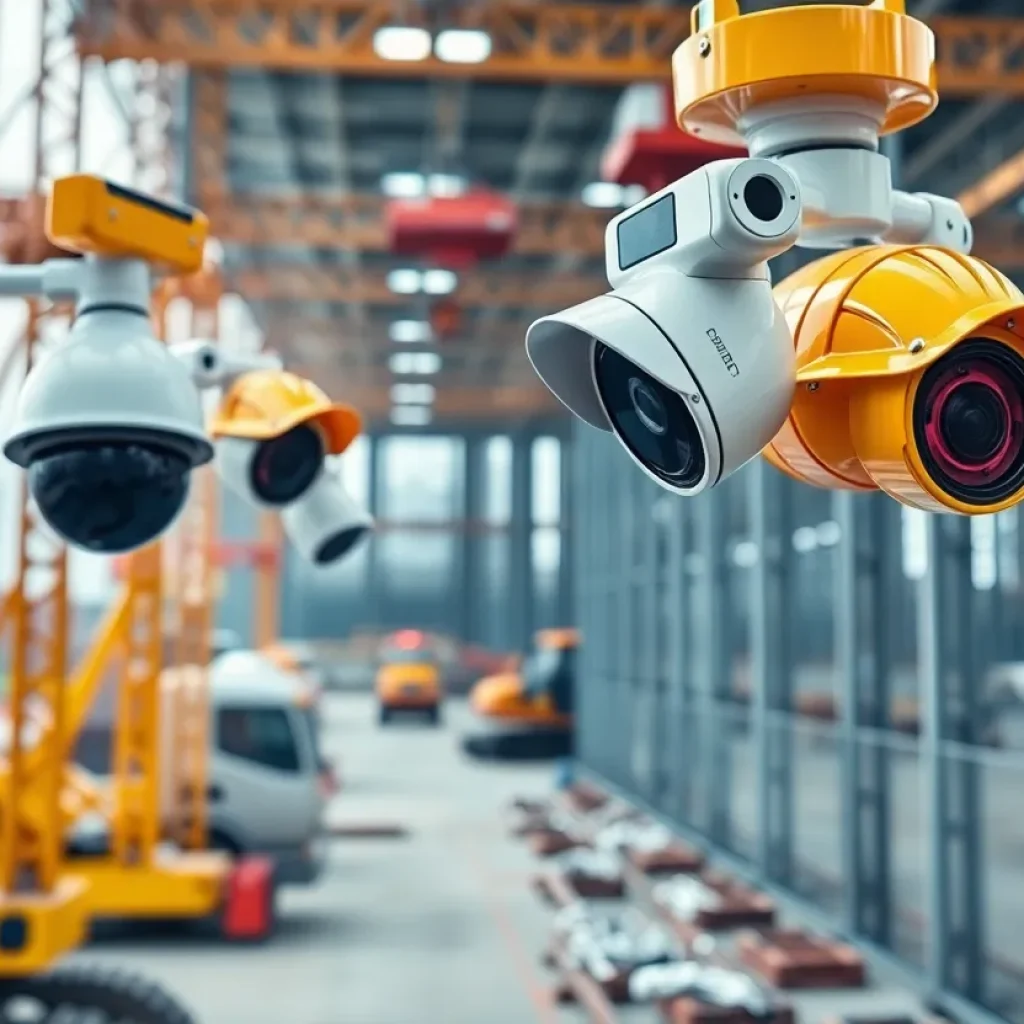 Overview of Leica Xsight360 AI Safety System on construction site.
