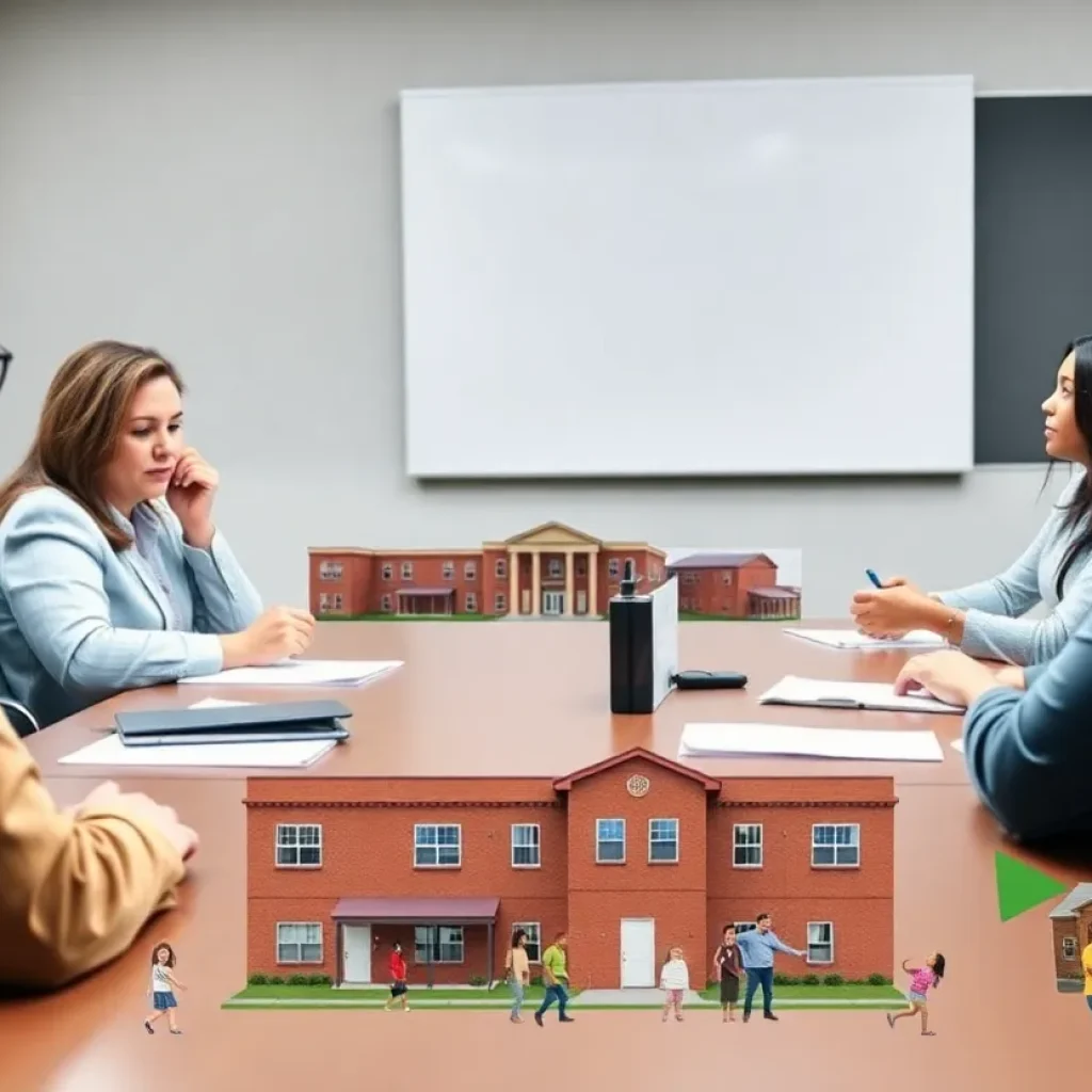 Lowndes County Board of Education meeting discussing community and construction initiatives.