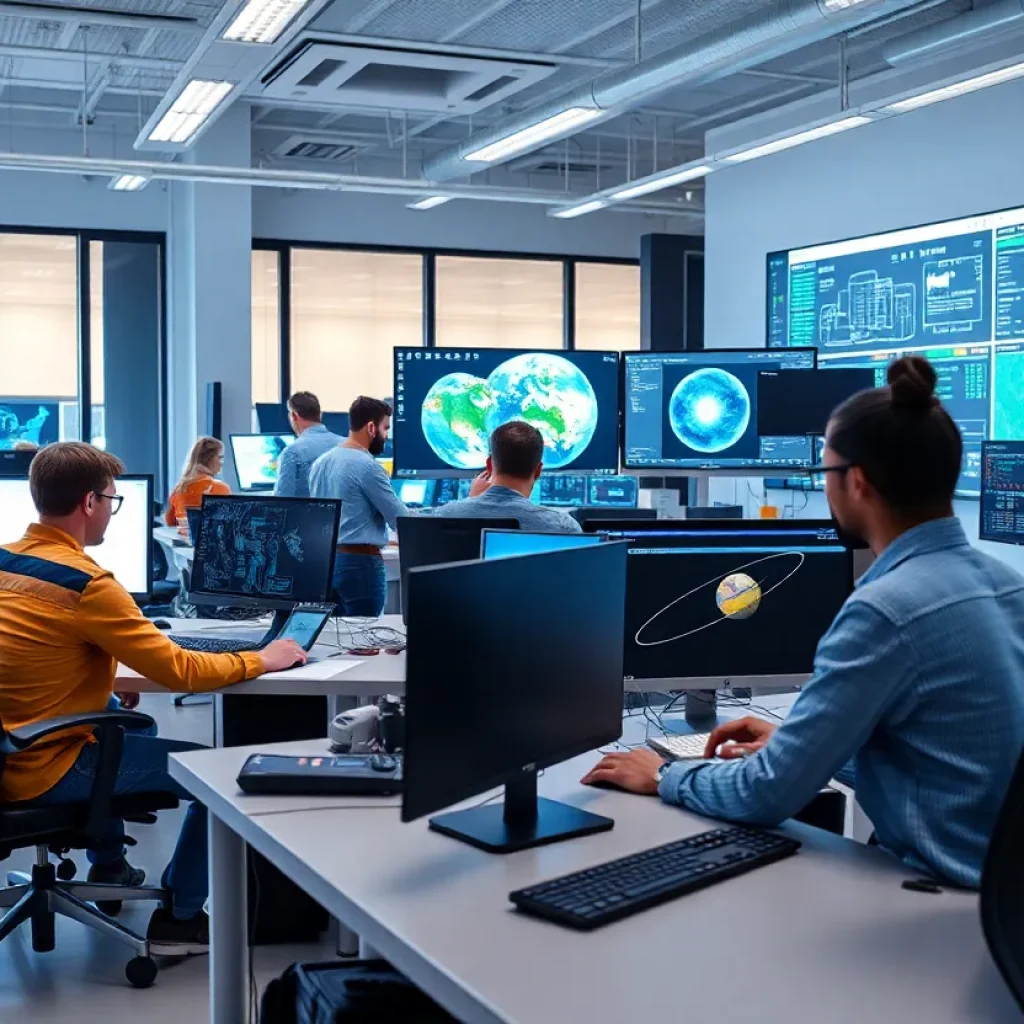 Engineers at METECS collaborating on NASA space simulations