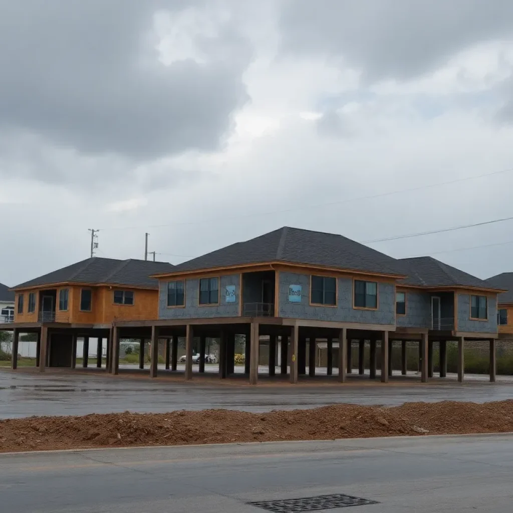 Coastal construction site elevated for flood preparedness in New Jersey