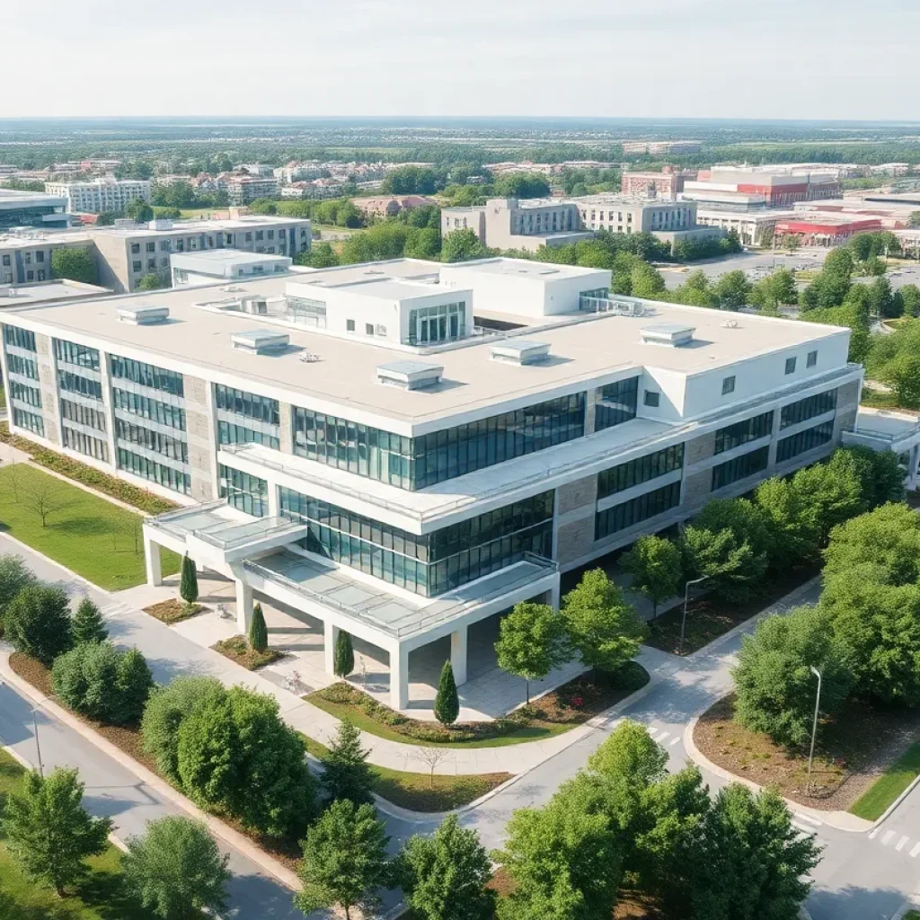 Architectural rendering of the University of Houston Population Health Complex.