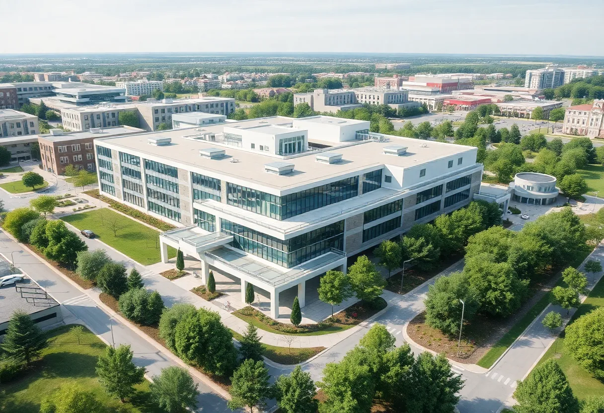 Architectural rendering of the University of Houston Population Health Complex.