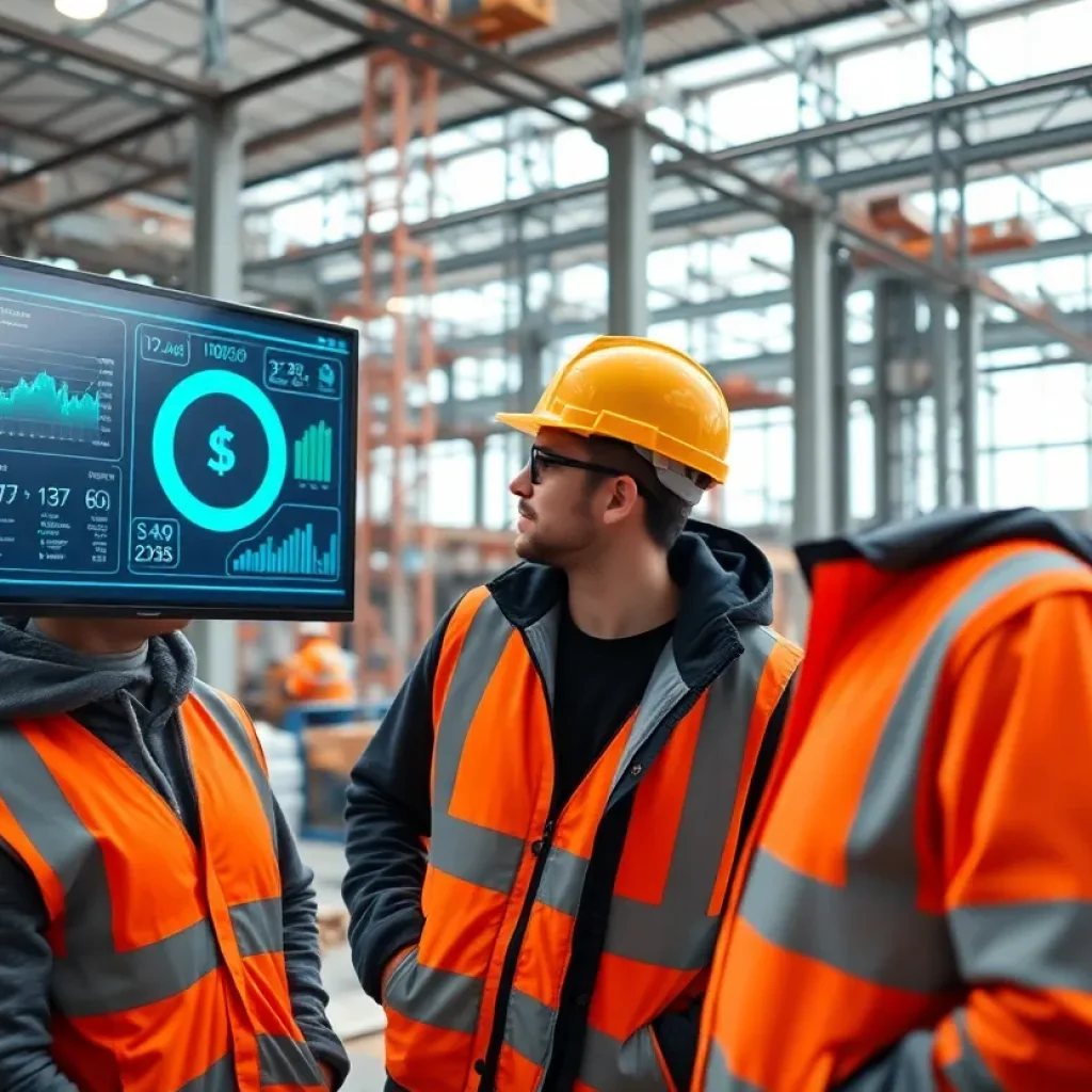 Technology-enhanced construction site with AI tools