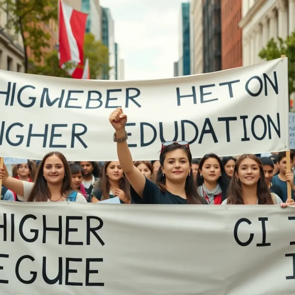 Students protesting for a permanent campus at Rabindra University in Dhaka
