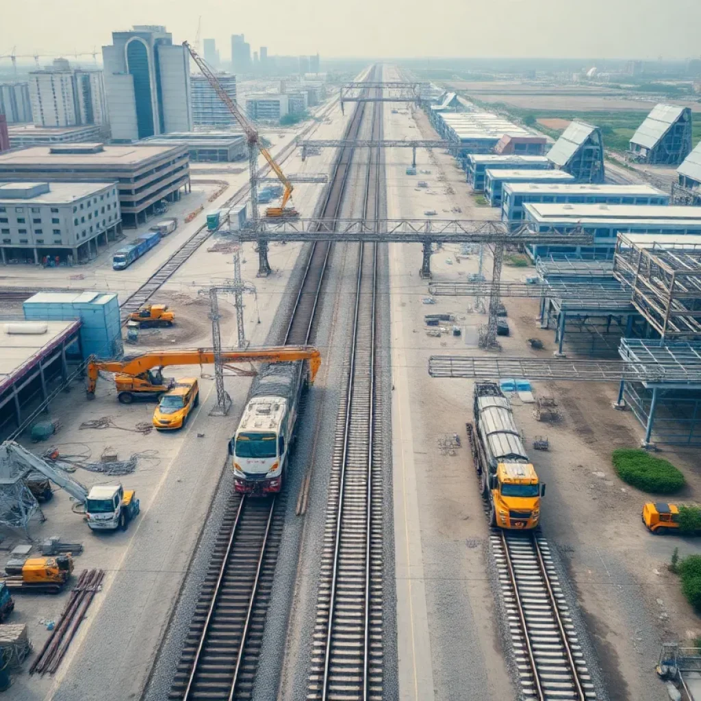 Construction site of Saudi railway in Dammam's Second Industrial City