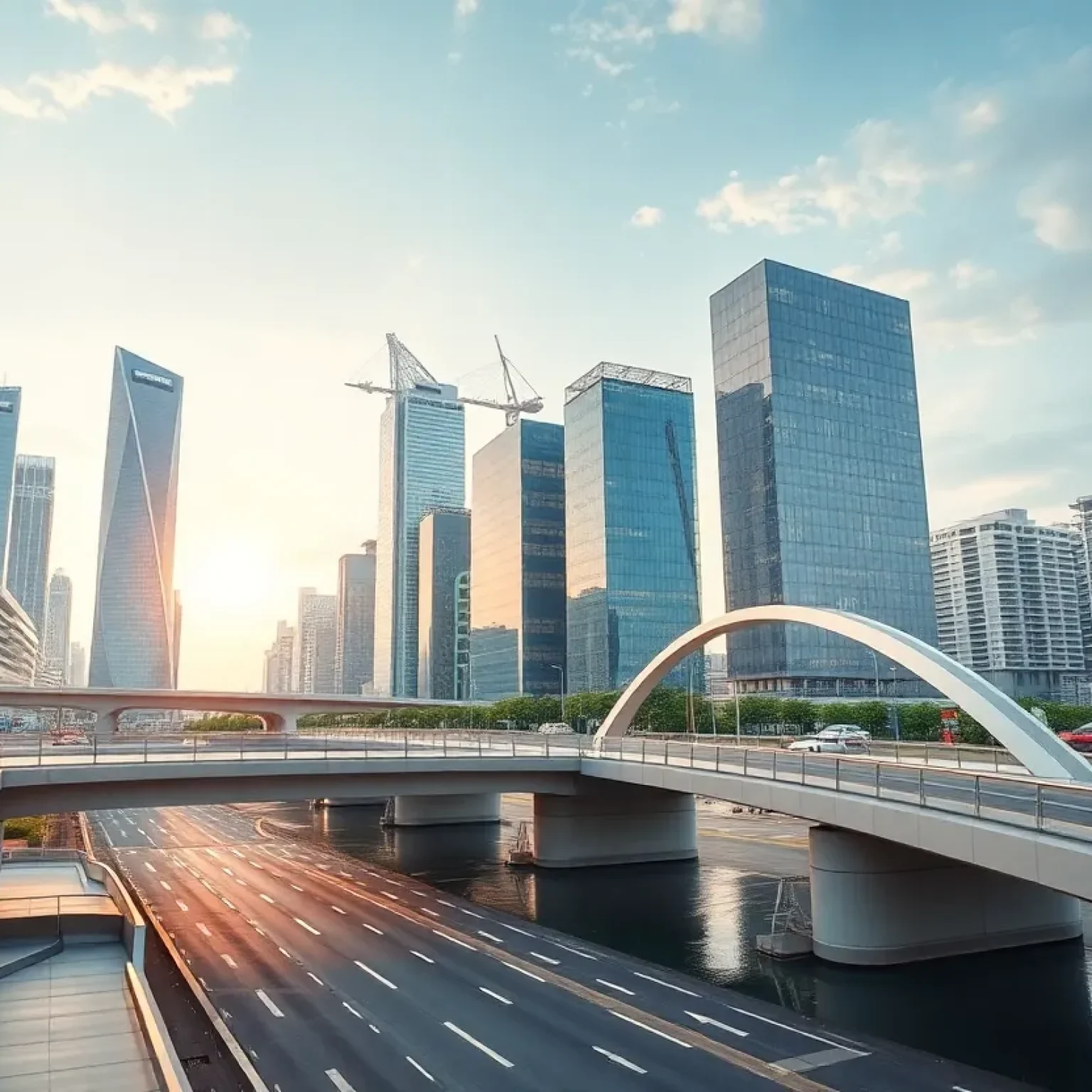 An advanced urban infrastructure project showcasing innovative engineering driven by digital technologies.