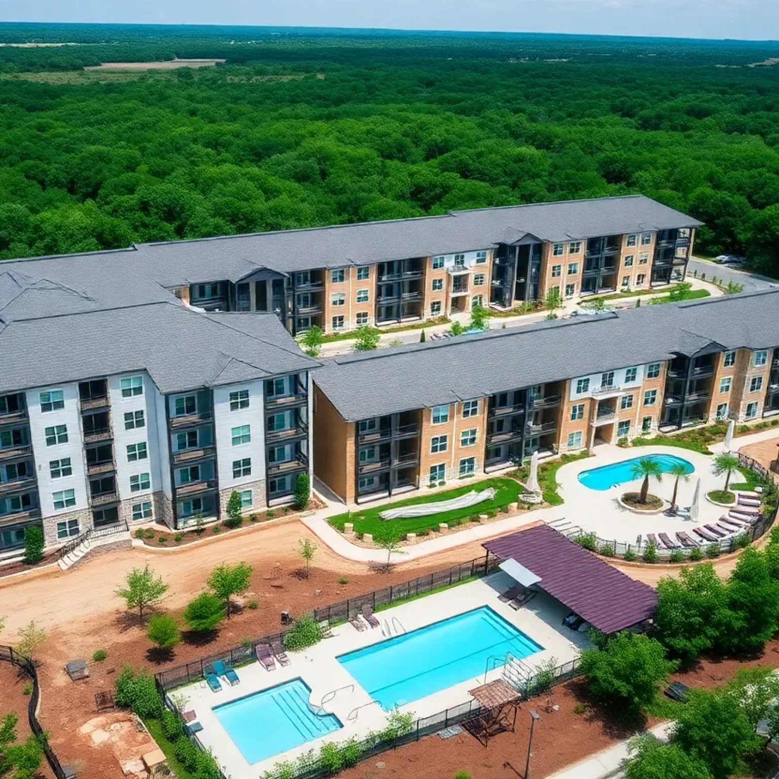 Construction of Territory at Audubon multifamily development in Texas.