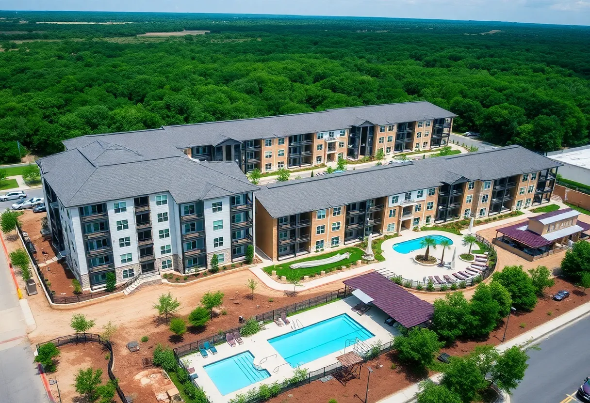 Construction of Territory at Audubon multifamily development in Texas.
