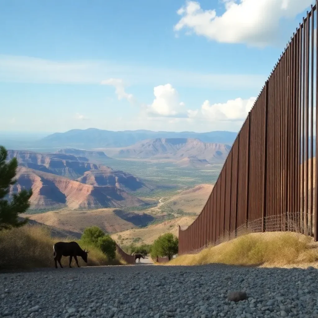 Landscape of the US-Mexico border emphasizing nature and mutual respect.