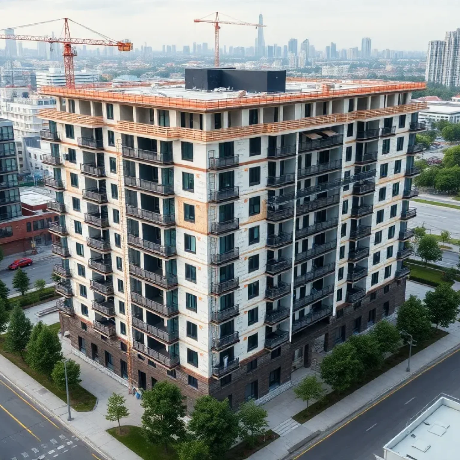 Construction of Vivant at Bedford Park apartment complex in Toronto