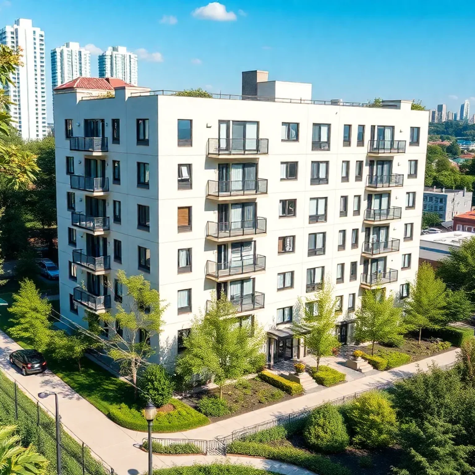 Rendering of the Vivant at Bedford Park rental apartment complex
