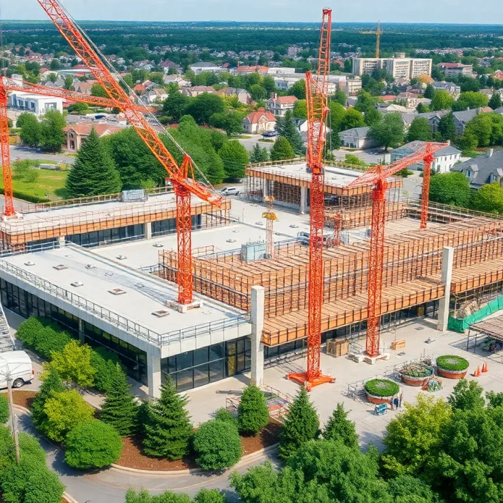 Construction site of Whole Foods grocery store in Frisco, Texas