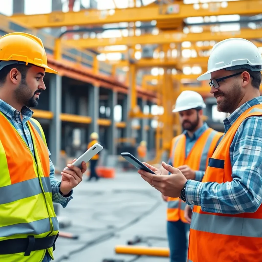 CBIZ employees working on a construction site with advanced technology