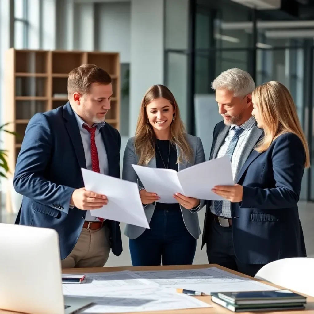 CLA team discussing construction accounting in office