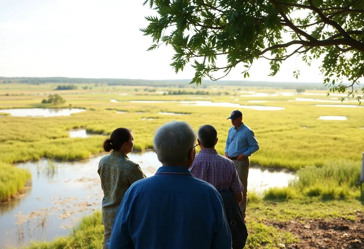 Residents discussing concerns over the Marvin Nichols Reservoir project in Northeast Texas