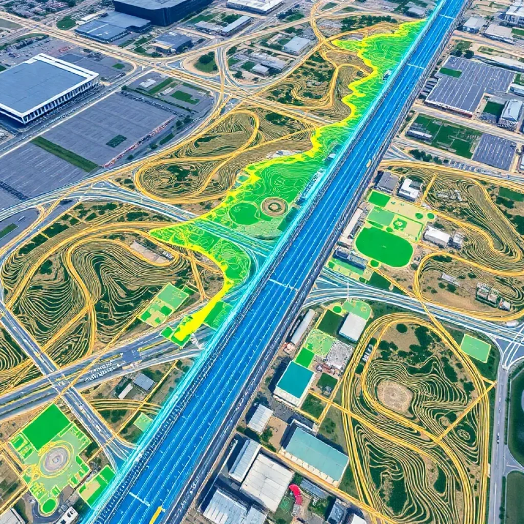 A visual depiction of corridor mapping with GIS and BIM technologies in the construction industry
