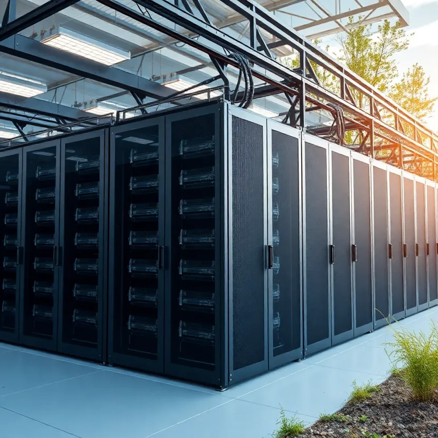 Data center infrastructure showcasing advanced servers and technology.