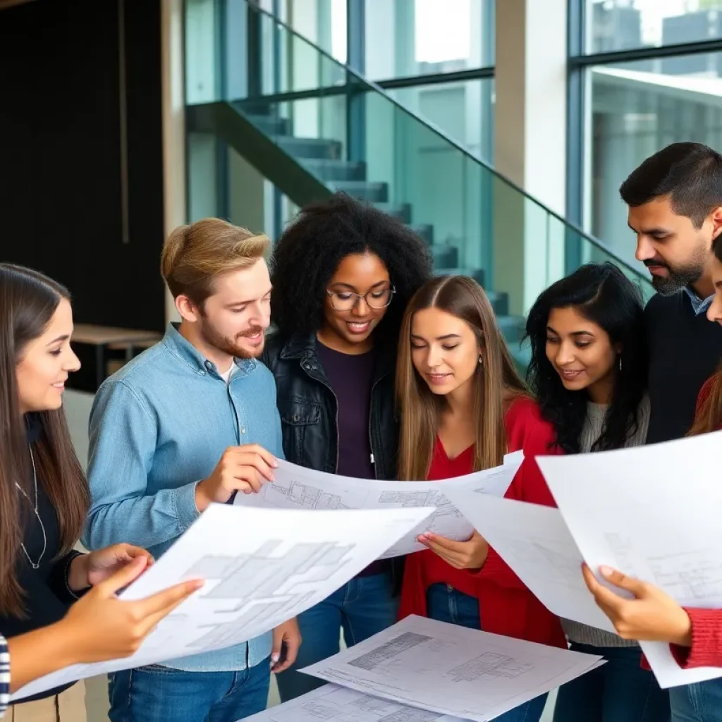 Students engaged in collaborative design projects for Houzz Scholarship Program