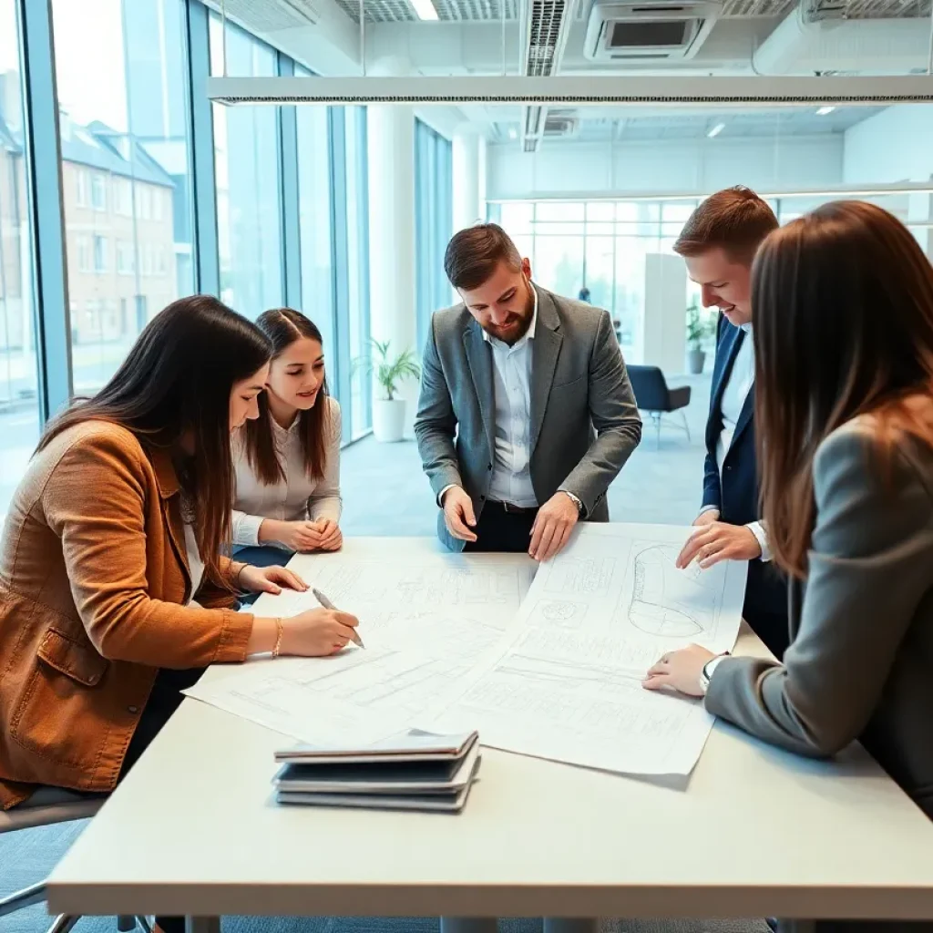 Team at Knight Frank collaborating on project management in Scotland