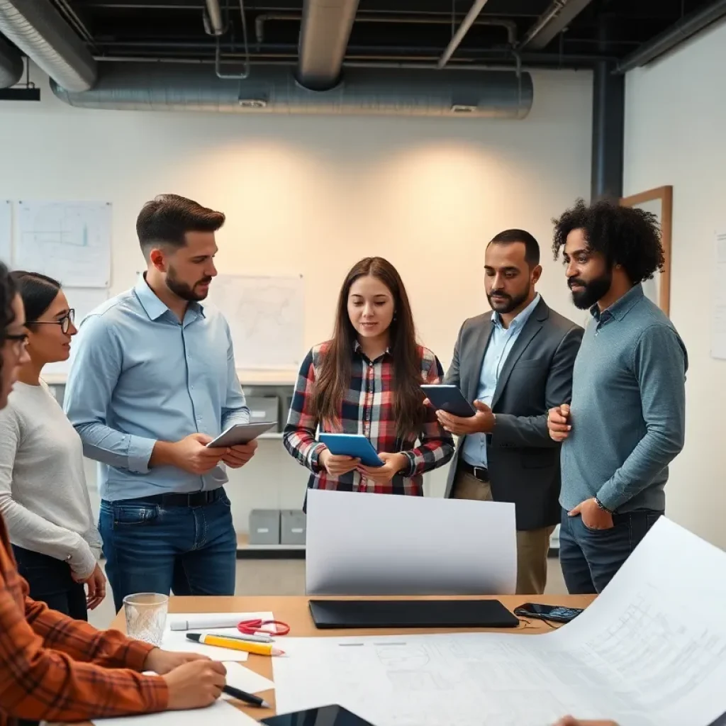 Team meeting discussing Procore Technologies' earnings