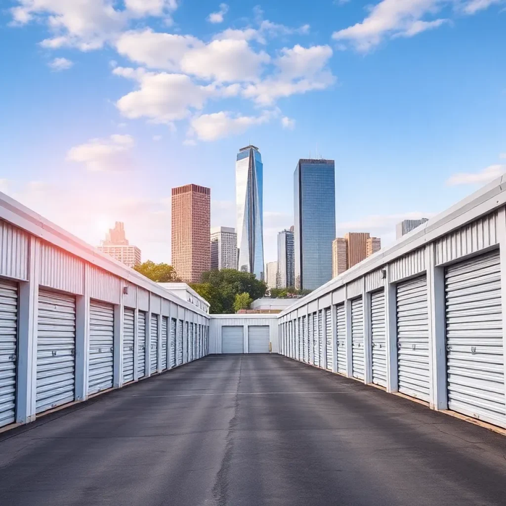 A modern self-storage facility with climate-controlled units
