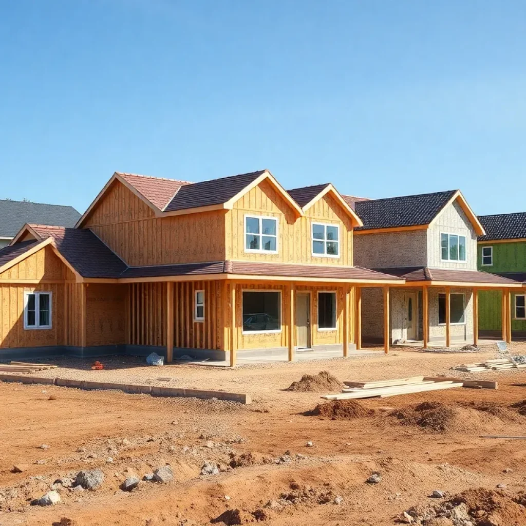 Construction site for single-family homes in the U.S.