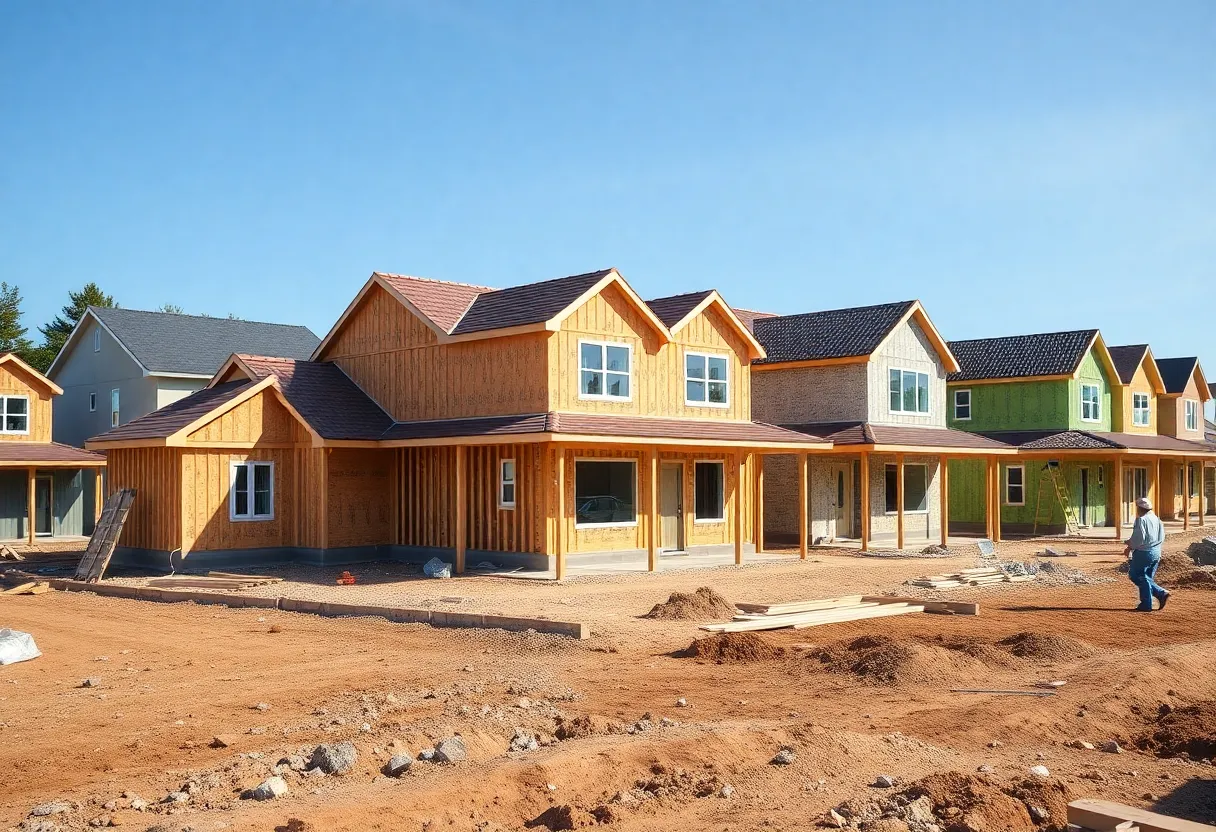 Construction site for single-family homes in the U.S.