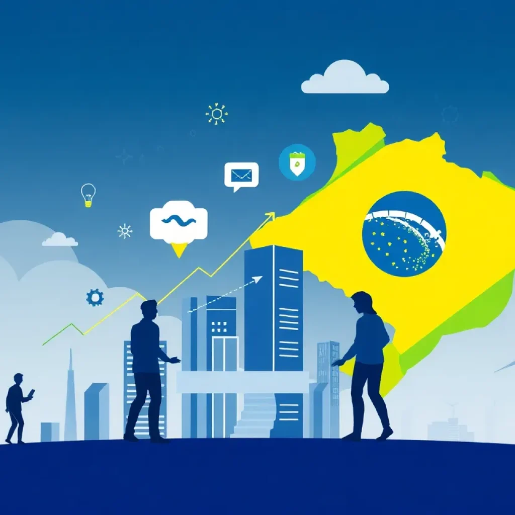 Illustration of a growing software company in Brazil