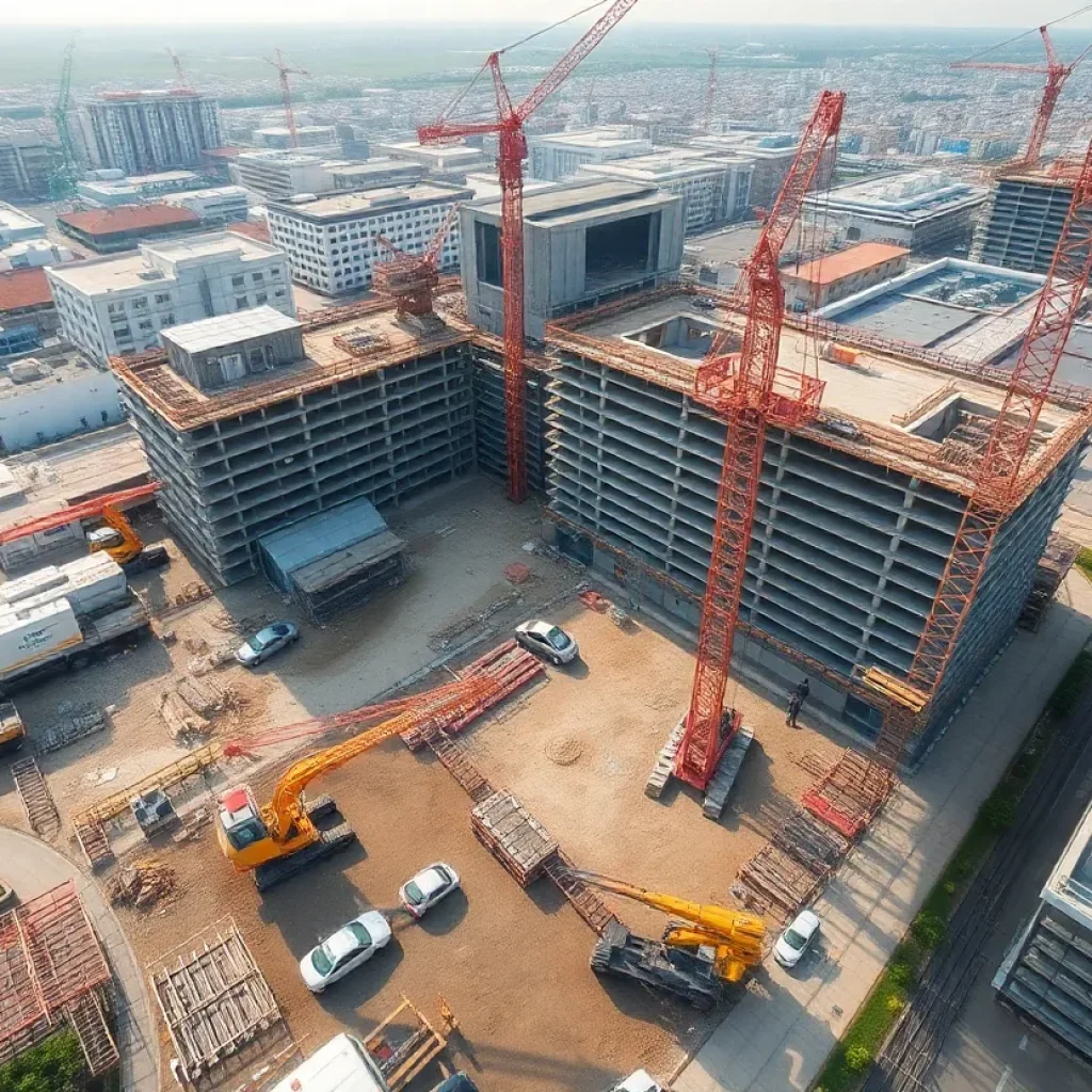 Construction site illustrating modern building techniques.