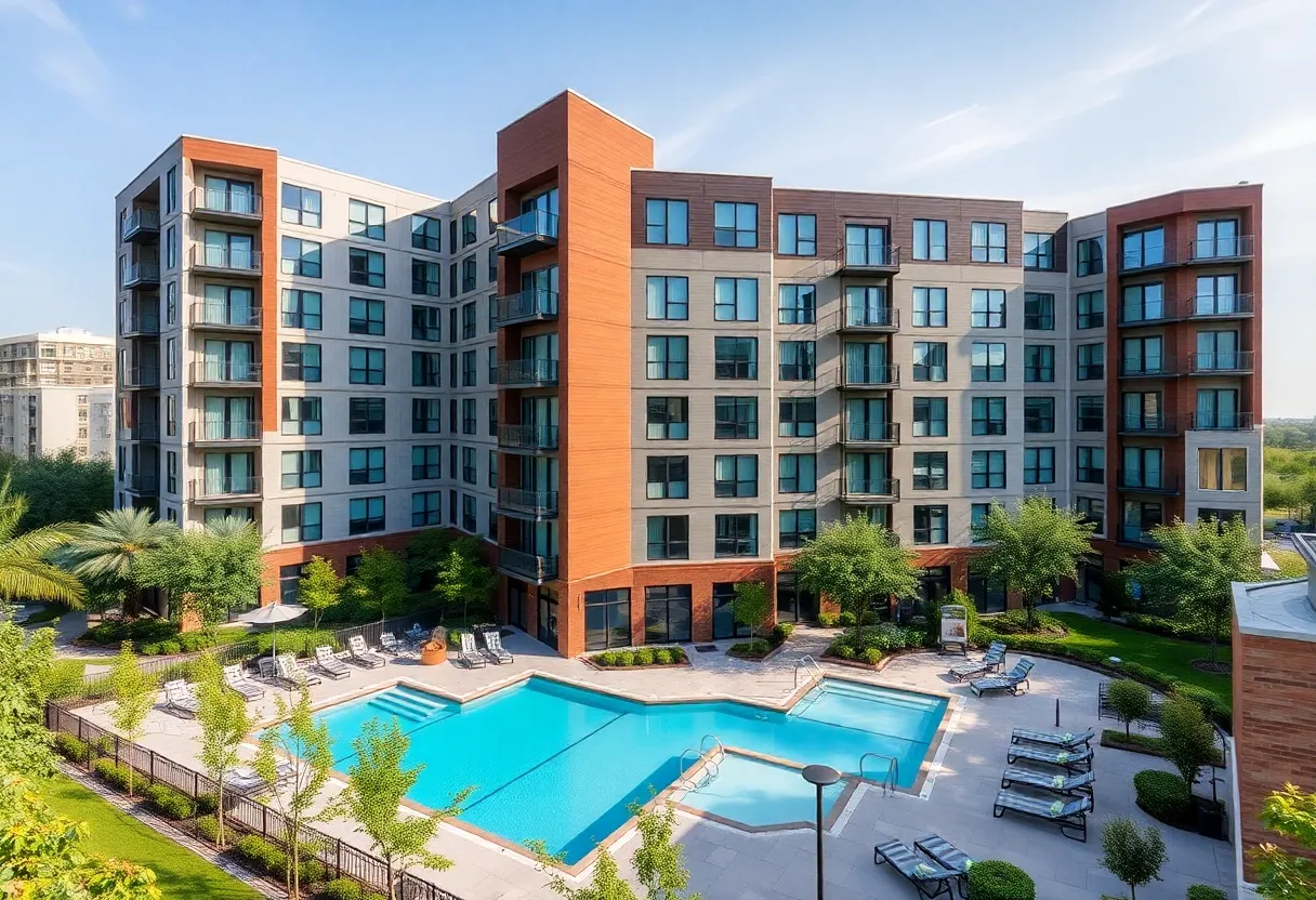 Mid-rise apartment community The Residences at Rubi in Austin, Texas.